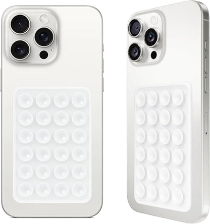 2PCS Silicone Suction Phone Case Mount,Non Slip Suction Cup, Hands-Free Phone Accessories Holder for Selfies and Videos,Silicone Adhesive Stand Sticky for Cell Phone Transparent