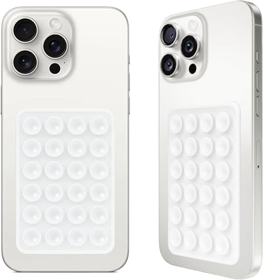 Giumel 2PCS Silicone Suction Phone Case Mount,Non Slip Suction Cup, Hands-Free Phone Accessories Holder for Selfies and Videos,Silicone Adhesive Stand Sticky for Cell Phone Transparent