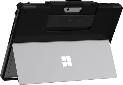 URBAN ARMOR GEAR UAG Designed for Microsoft Surface Pro 11/10/9 Case with Kickstand Hand Strap & Pen Holder Compatible with Type Cover Keyboard Rugged Protective Cover Heavy Duty, Scout Black