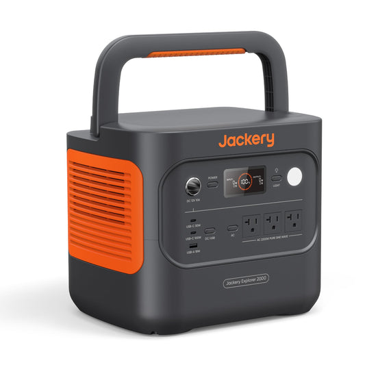 Jackery Explorer 2000 v2 Portable Power Station with 16ft DC Extension Cable, 2042Wh LiFePO4 Battery, 2200W Solar Generator, USB-C PD 100W Fast Charging for Camping, Home Use(Solar Panel Optional)