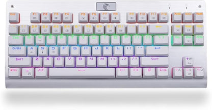 Granvela MechanicalEagle Z-77 75% Mechanical Keyboard | Aluminium Panel | Clicky Blue Switches | Rainbow LED Backlit | N-Key Rollover | 87-Key Tenkeyless | Hot Swappable |Spare Switches Included