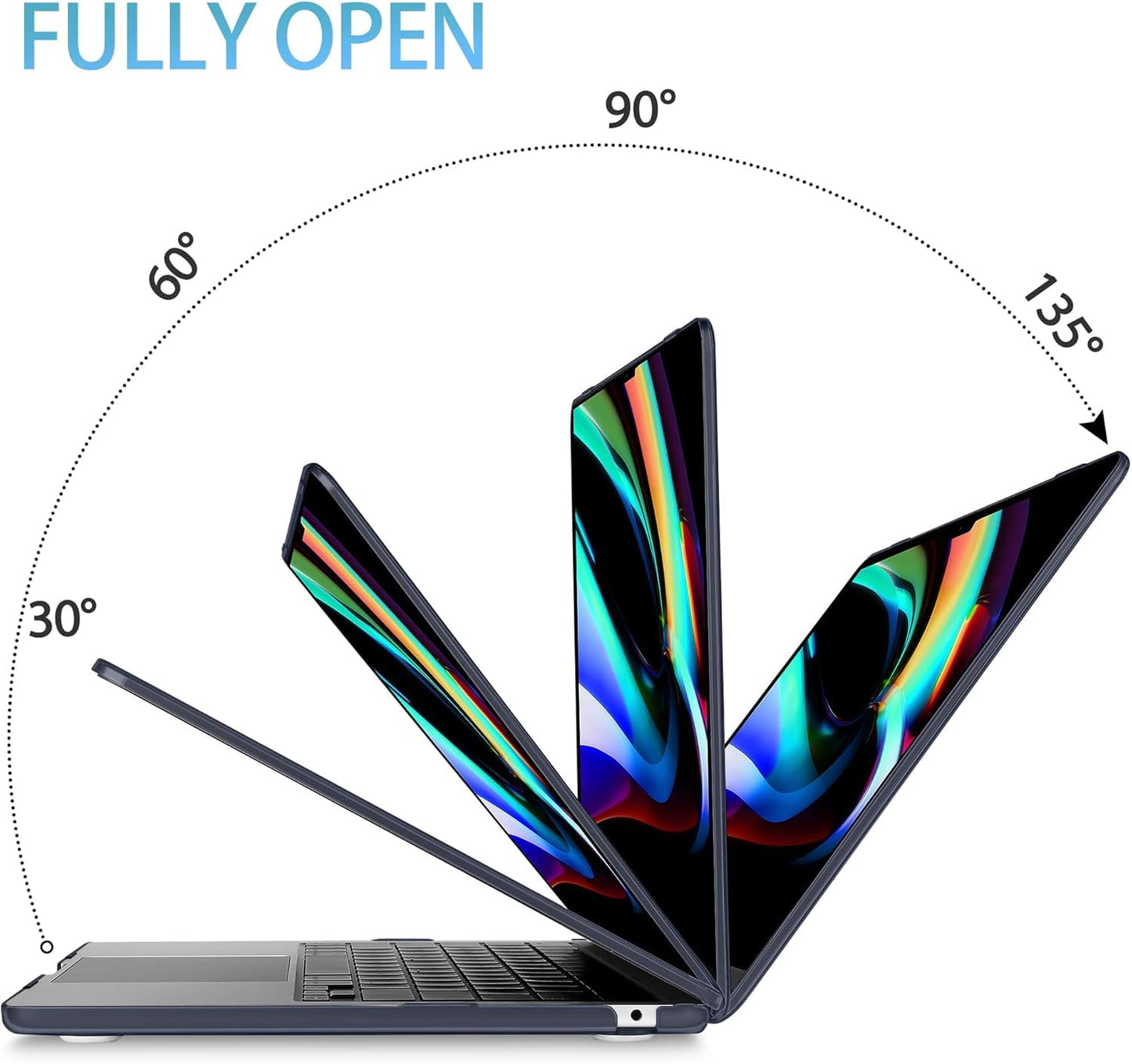 Mektron for 2026 MacBook Air 13-inch M5 Laptop Case A3449 with 13.6-inch Liquid Retina Display Fits 2025 A3240 M4 2024 A3113 M3 2023 A2681 M2 Printed Hard Shell for MacBook Air 13.6", Gold line Lily