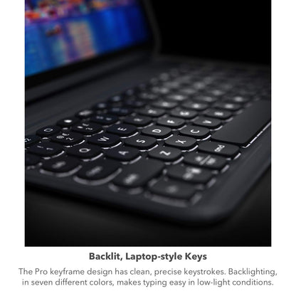 ZAGG Pro Keys Detachable Case & Wireless Keyboard for Apple iPad 10.2" (Gen 9, 8, 7) - Bluetooth Pairing, Backlit Laptop-Style Keys, Apple Pencil Holder, 6.6ft Drop Protection, Black