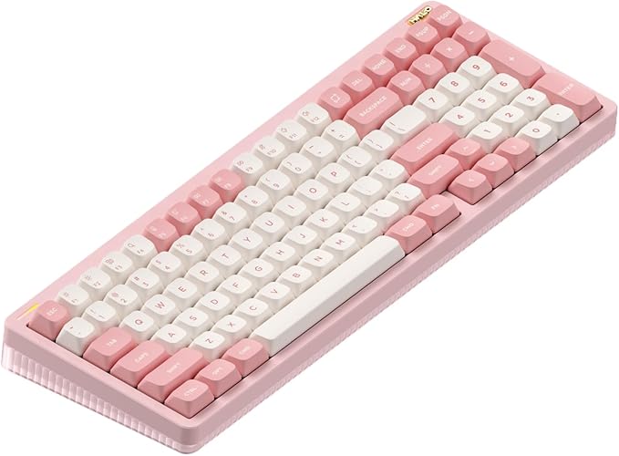 nuphy Halo96 V2 Wireless Keyboard,Gasket Structure,96% Hot Swappable Gaming Keyboard, 99 Kyes RGB Backlit Mechanical Keyboard, Support QMK/VIA,Bluetooth/USB-C/2.4GHz-Pink,Mint Switches (37gf).