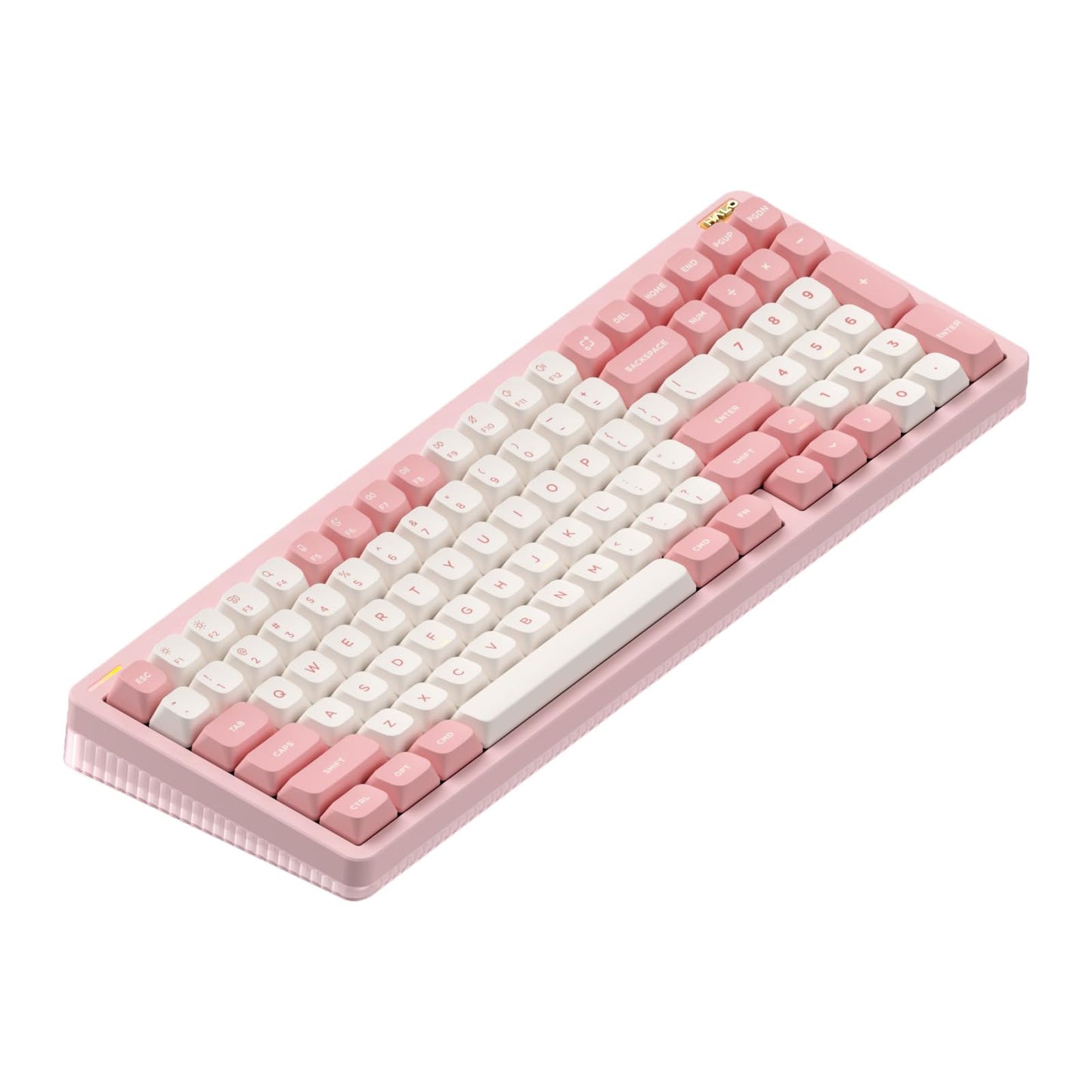 nuphy Halo96 V2 Wireless Keyboard,Gasket Structure,96% Hot Swappable Gaming Keyboard, 99 Kyes RGB Backlit Mechanical Keyboard, Support QMK/VIA,Bluetooth/USB-C/2.4GHz-Pink,Mint Switches (37gf).