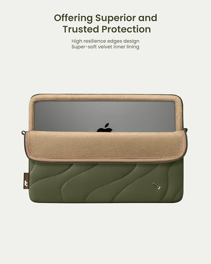 tomtoc 360 Protective Puffy Laptop Sleeve for 16-inch MacBook Pro M4/M3/M2/M1 Pro/Max A3403 A3186 A2991 A2780 A2485 2024-2019, Quilted Design Soft Cute Puffer Bag Computer Case for Dell XPS 16 Laptop