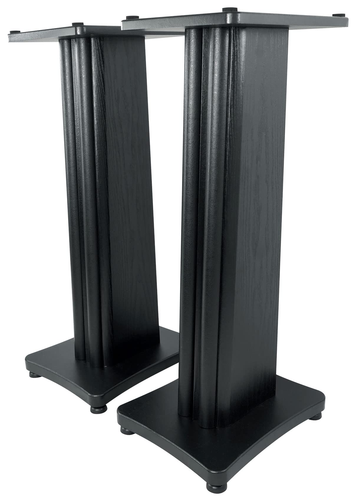 Rockville SS28B Black Wood Grain 28" Solid Home Speaker Stands Pair
