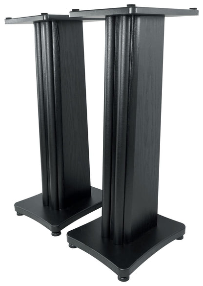 Rockville SS28B Black Wood Grain 28" Solid Home Speaker Stands Pair