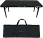 Rockville RTBL4 Adjustable Height DJ Table Folding Legs 20x60 Inch, Portable, Non-Slip Surface, Carry Bag Included, for Mobile DJs and Event Performers