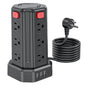 Power Strip 10 Ft Extension Cord with 12 AC Multiple Outlets 4 USB (1 USB C), SMALLRT Power Strip Tower Desktop Charging Station for Home Office College Dorm Essentials