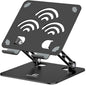 ToBeoneer Adjustable Tablet Stand for Desk, Premium Aluminum Holder for iPads, Tablets, Kindles, Switch, Phones, and All Devices up to 14 Inches. Portable and Foldable Black, Plus Size