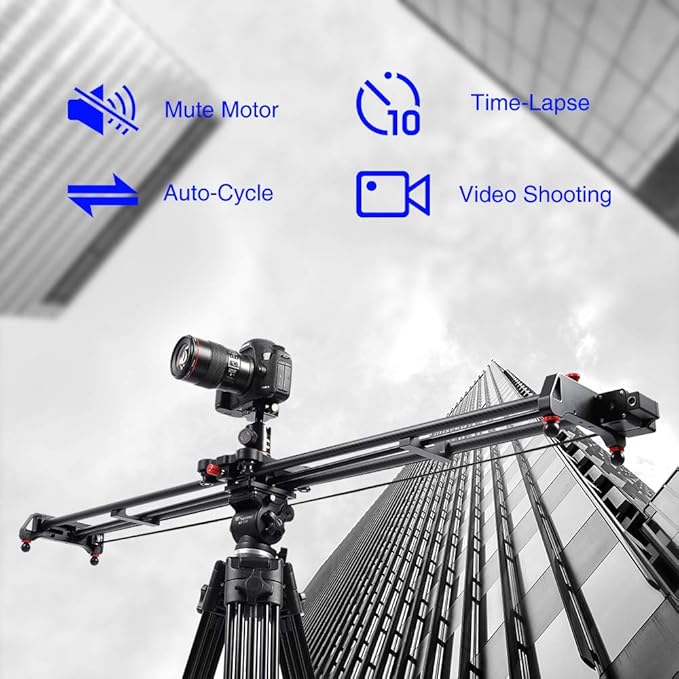 GVM Motorized Camera Slider, 48"/120CM Carbon Fiber Camera Slider with Time-Lapse Photography, Automatic Round Trip, Tracking Shooting and 120 Degree Panoramic Shooting, with Remote Controller