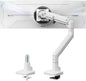 monTEK Heavy-Duty Monitor Arm for 17-57" Ultrawide Curved Screen, Supports up to 59.4 lbs, Adjustable Gas Spring Arm, 75/100 VESA Mount, Clamp & Grommet Desk Monitor Mount Single, White