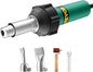 VEVOR Hot Air Plastic Welder, 1600W Hot Air Torch Pistol, 122-1112℉ PVC TPO Vinyl Heat Gun Welding Torch, Plastic Welding Roofing Kit with 4 Accessories - 2 Nozzles & 1 Seam Roller for PP/PE/PVC Sheet