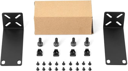 Rack Mount Kit for 10.6 inch Switches, Adjustable Rack Ears for Netgear, Cisco, D-Link, TRENDnet and HP Products, Mount 10.6" Wide to 19" Equipment, Adjustable Hole Distance 14-30mm