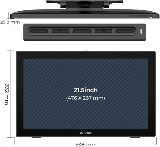 Drawing Tablet with Screen XPPen Artist 22 2nd Computer Graphics Tablet 122% sRGB with Tilt Function Battery-Free Stylus Adjustable Stand, 21.5inch Pen Display Compatible with Windows PC, Mac, Linux