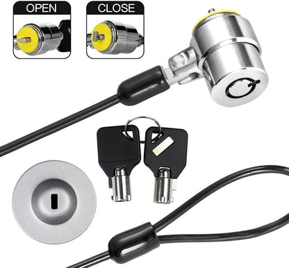 I3C Laptop Cable Lock Hardware Security Cable Lock Anti Theft Retractable Lock with Anchor Plate for Tablet Laptop Notebooks Smartphone and Other Electronic Products
