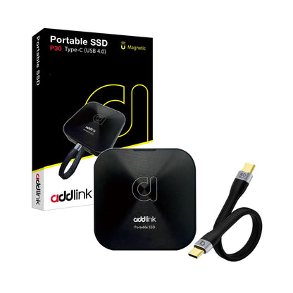 Addlink P30 1TB External SSD USB4 4000MB/s Type C Compatible thunderbolt 4, Tesla, iPhone15/16&iPad&Mac, Steam Deck/Android/PS5&4 Smart TV Magsafe ProRes 4K 120fps, Includes USB4.0 Cable Aluminum case
