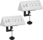 Nightstand Edge Mount Power Strip with USB-C Ports Tabletop Surge Protector Desk Clamp Power Sockets with 3 AC Outlets &4 Fast Charging USB Ports for Home Office Hotel and Dormitory (White(2-Pack))
