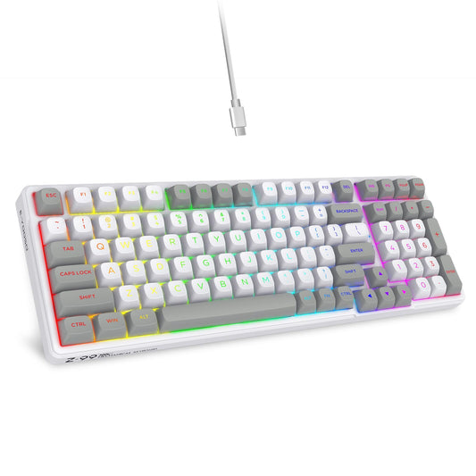HUO JI E-Yooso Creamy Mechanical Keyboard Wired, RGB Backlit, White