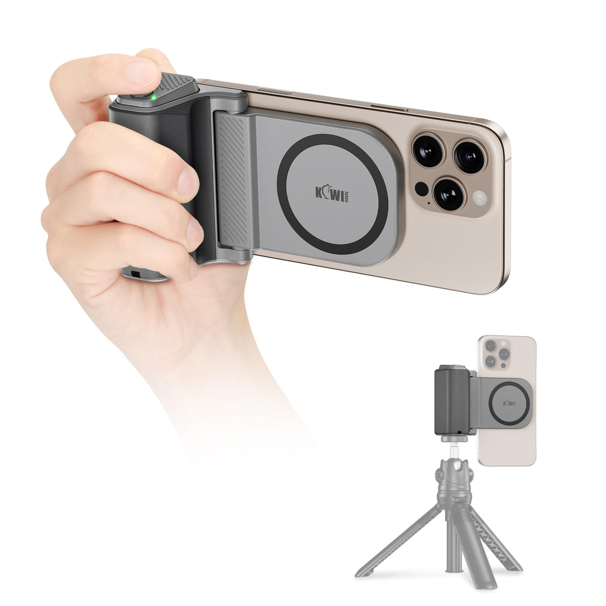 Travel Phone Camera Grip with Remote for MagSafe iPhone 17 16 15 Pro Max