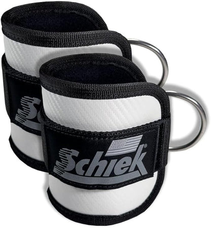 Schiek Sports 1707 Ankle Cuffs - Ideal for Glute Kickbacks and Cable Machine Workouts - Durable and Built To Last