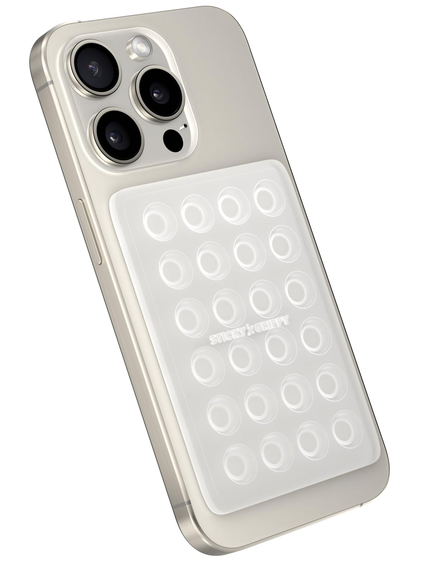 StickyGrippy Suction Phone Case Mount, Sillicon Adhesive Phone Accessory for iPhone and Android, Hands-Free Fidget Toy Mirror Shower Phone Holder, Tiktok Videos and Selfies (Translucent)