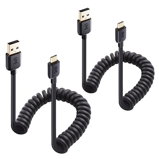 Cable Matters 2-Pack Coiled Micro USB to USB Cable, 2-4ft