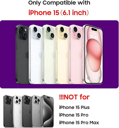 Magnetic for iPhone 15 Case [Compatible with MagSafe][Built-in Camera Lens Protector] Slim Soft Silicone Bumper Shockproof Metallic Shine Phone Case (Black)
