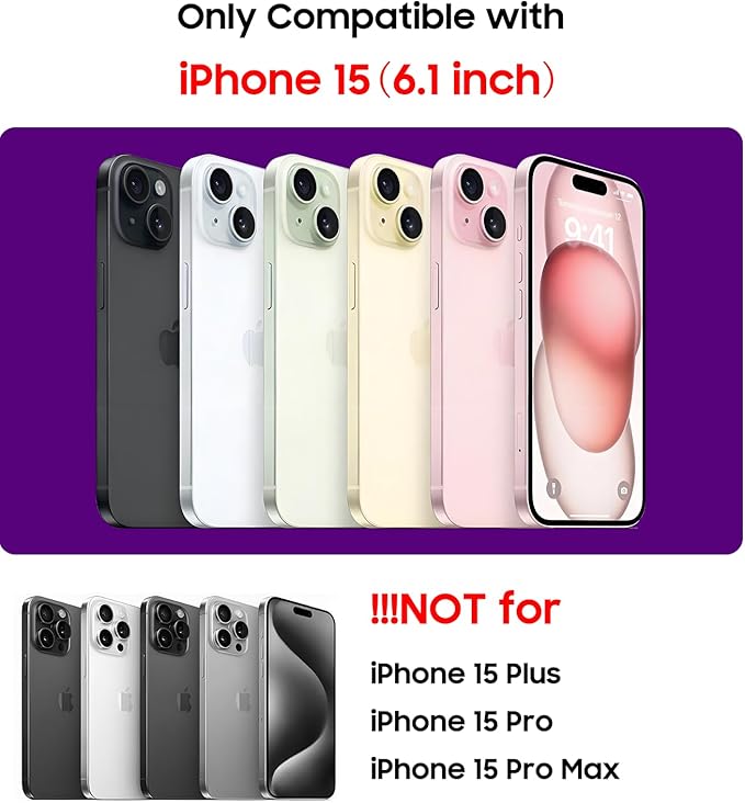 Magnetic for iPhone 15 Case [Compatible with MagSafe][Built-in Camera Lens Protector] Slim Soft Silicone Bumper Shockproof Metallic Shine Phone Case (Purple)