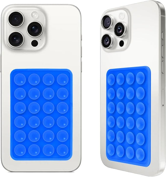 Giumel 2PCS Silicone Suction Phone Case Mount, Non Slip Suction Cup, Hands-Free Phone Accessories Holder for Selfies and Videos, Silicone Adhesive Stand Sticky for Cell Phone Dark Blue