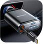 Lamicall Retractable Car Charger USB C Fast Charging 57W Type C Car Phone Charger fit iPhone 16 16e 15 Pro Max Plus Samsung Galaxy S25 S24 Ultra Pixel Android PT-47-Black