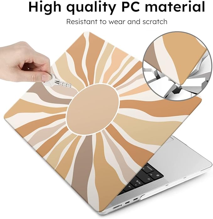 iCasso for MacBook Air 13 inch Case 2025 2024-2022 Release M4 A3240 M3 A3113 A2681 M2 with Liquid Retina Display, Hard Plastic Shell for Mac Air 13.6, TPU Keyboard Cover&Screen Protector, Sunshine