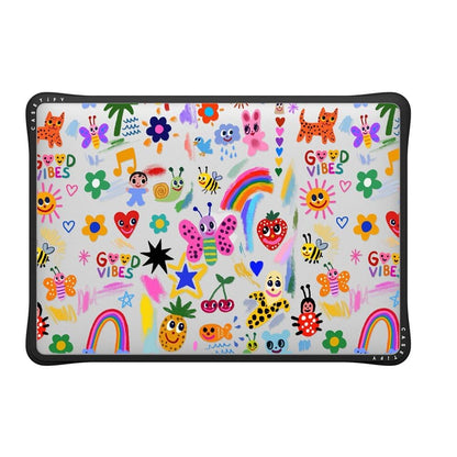 CASETiFY Impact MacBook Air 13" (M1/Intel) Case [Cushioned Impact Corners/Scratch-Resistant/Anti-Slip Grip] - Good Vibes - Clear Black