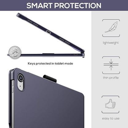 typecase Touch iPad 10th Generation Case with Keyboard (10.9", 2022) and iPad A16 (11th Gen, 2025) – 360° Rotatable, 11-Color Backlit, Multi-Touch Trackpad, Thin & Light (Midnight Amethyst)