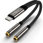 2 Pack VIOY USB C to Dual 3.5mm Female Headphone Splitter, Type C to Headphone Audio Jack Adapter 2 Way Compatible with iPhone 16/15 Plus Pro Max, iPad Air Pro, Galaxy S24/23 Ultra, Pixel 7/6 and More