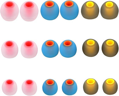 Silicone Replacement Earbud Tips Earbud Covers Ear Tips Fit for in-Ear Headphones (Inner Hole 3.8mm -5.1mm) Earbud Replacement Tips 9 Pairs