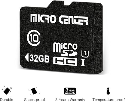 Micro Center 32GB Class 10 MicroSDHC Flash Memory Card with Adapter for Mobile Device Storage Phone, Tablet, Drone & Full HD Video Recording - 80MB/s UHS-I, C10, U1 (5 Pack)