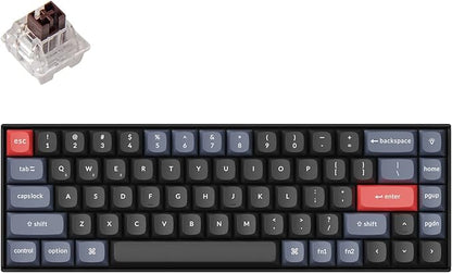 Keychron K6 Pro Wireless Custom Mechanical Keyboard, QMK/Launcher Programmable Macro, Hot-Swappable Keychron K Pro Brown Switch, 65% Layout White Backlit Office Keyboard for Mac Windows Linux