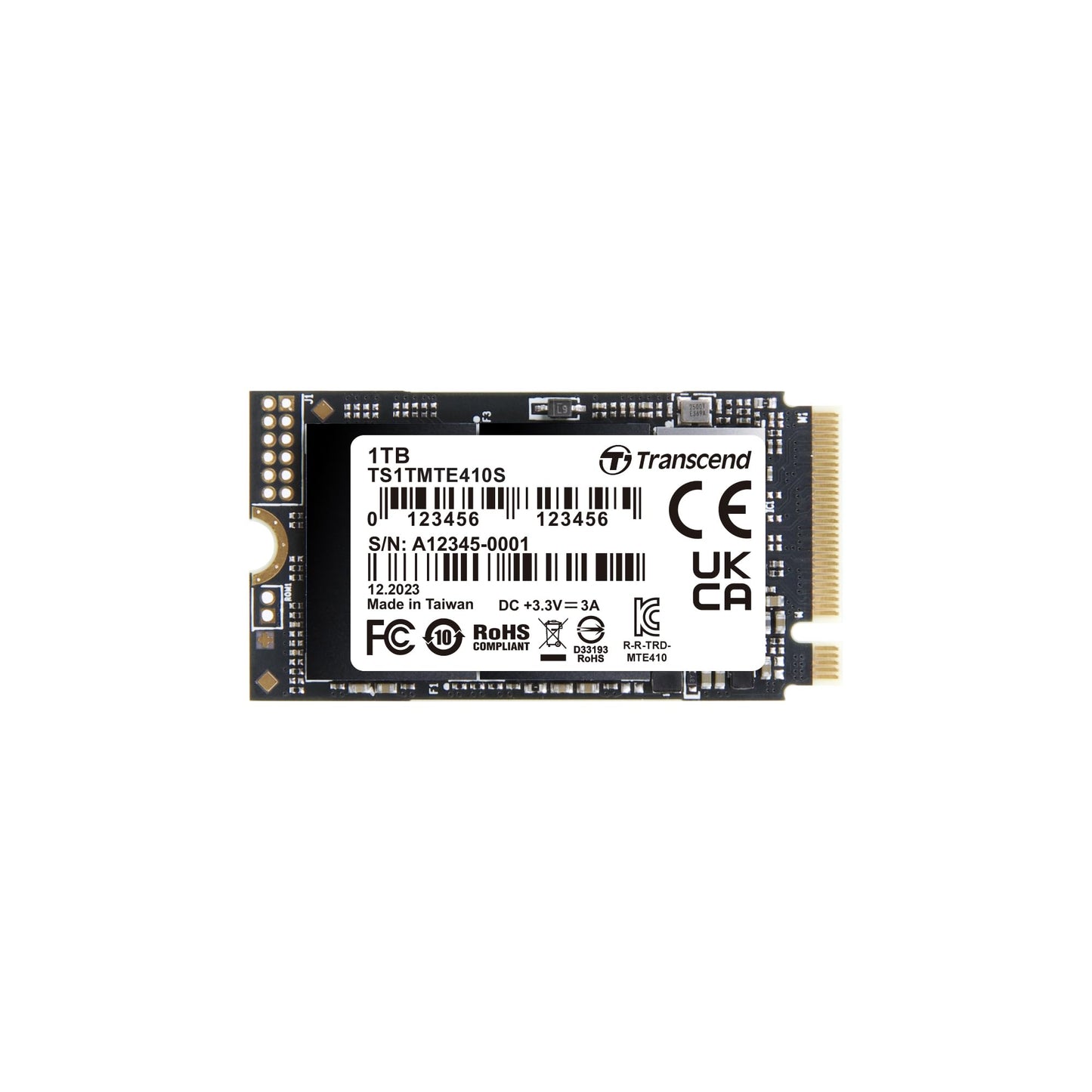 Transcend MTE410 1TB M.2 2242 SSD, Up to 5000MB/s, PCIe Gen4x4 NVMe 3D TLC, for Ultra-Thin Laptops/Lenovo ThinkPad/Yoga Gen 6/ASUS ExpertBook/ZenBook/Mini PC/DRAM-Less Design for Low Power Consumption