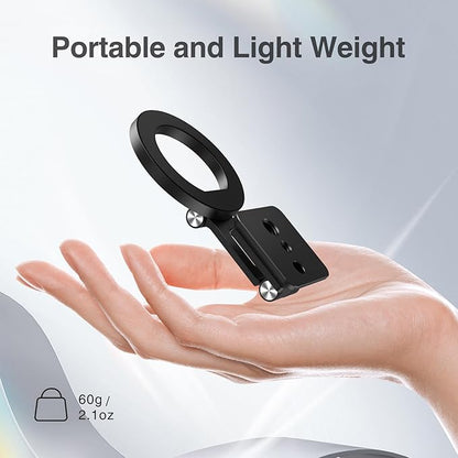 elitehood for Magsafe Phone Tripod Mount with Arca Port, Aluminum Magnetic iPhone Tripod Mount with 1/4" & 3/8" Screw, for Magsafe Phone Adapter Compatible with iPhone 16 15 14 13 12 Series, Black