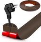 Floor Cord Cover Cable Cavity Self Adhesive Cord Hider Floor 10FT Floor Cable Management Power Cord Protector Floor Electric Cord Covers for Offices, Gym, Exhibitions (CoffeeBrown, 1.18" x 10')