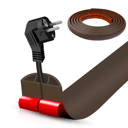 Floor Cord Cover Cable Cavity Self Adhesive Cord Hider Floor 10FT Floor Cable Management Power Cord Protector Floor Electric Cord Covers for Offices, Gym, Exhibitions (CoffeeBrown, 1.18" x 10')