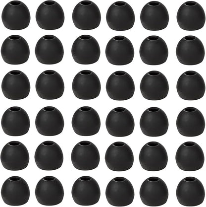 36 Pieces Large Earbud Tips Soft and Comfortable Silicone Earbud Tips Ear Bud Replacement Pieces Silicone Fit Most in-Ear Headphones，Inner Hole 3.8mm -5.5mm，Large Black Earbuds Silicone Tips