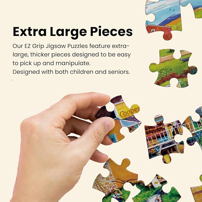 MasterPieces 500 Piece EZ Grip Jigsaw Puzzle for Adults, Family, or Youths - Harvest Street Party - 19.25"x26.75"