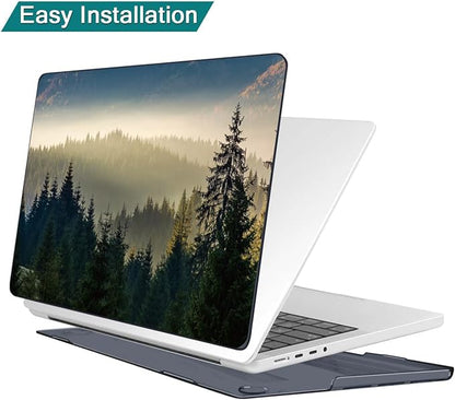 Teryeefi for MacBook Pro 14 inch Case M4 M3 M2 M1 2024 2023 2021 (Model:A3112 A3401 A3185 A2918 A2992 A2779 A2442), Hard Shell Cover + Keyboard Cover, Forest Landscape