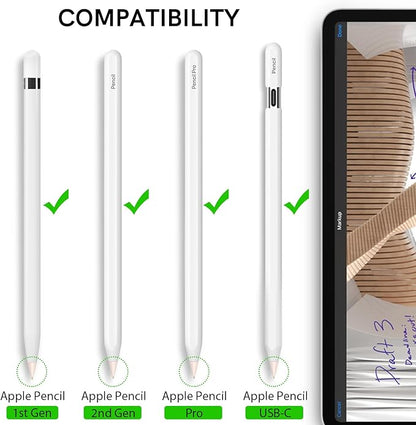 Delidigi 2 Pack Replacement Tips Compatible with Apple Pencil Pro/2nd Generation/1st Gen/USB C, Wear-Resistant iPencil Nibs Accessories Fine Point Precise Control Pen Like Tips