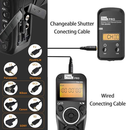 Wireless Remote Shutter Compatible for Nikon, Pixel TW-283 DC2 Wireless Shutter Release Remote Control Compatible for Nikon Z7 Z6 Df D90 D7500 D3300 D3100 D3200 D5000 D5500 D7200 D7000 D600 D750