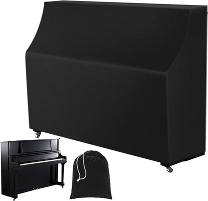 Upright Piano Keyboard Dust Cover, Stretchy Music Dirt Proof Keyboard Cover With Durable Elastic & Cord Lock Must Have Piano Accessories
