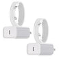 iPhone 16 15 Charger Fast Charging, 2Pack 20W Apple USB C Fast Charger Wall Adapter Blocks & 2Pack Fast Charging Cable Cord for iPhone 16 Pro Max/16e/15 Pro/15 Plus,iPad Air/Pro,AirPods